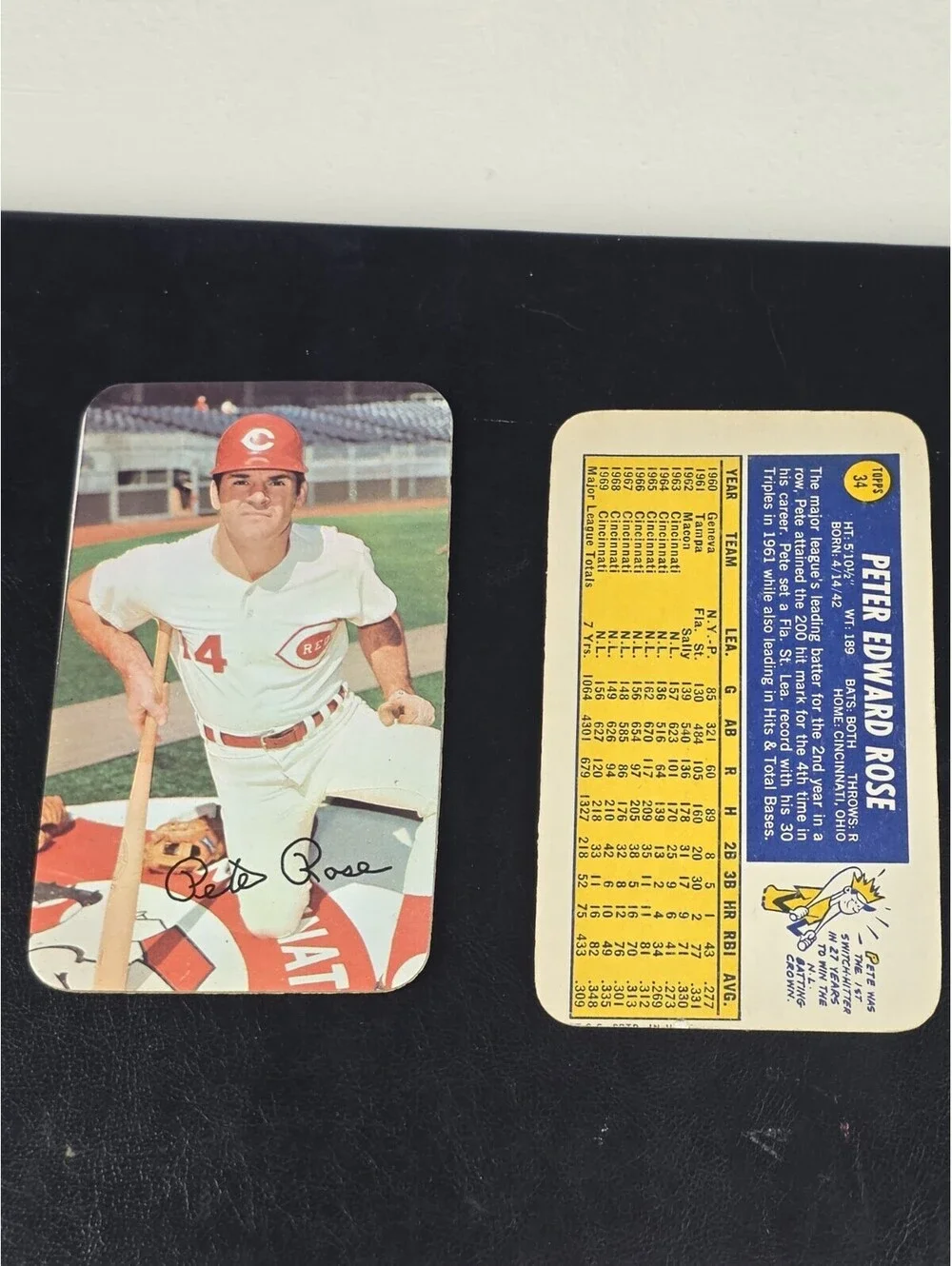 1970 & 1971 Topps Super Pete Rose Cincinnati Reds
